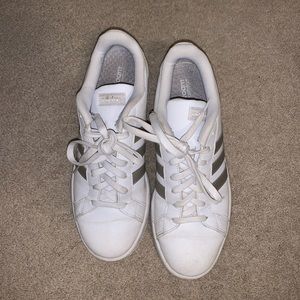 Adidas superstars gray stripes women’s size 11